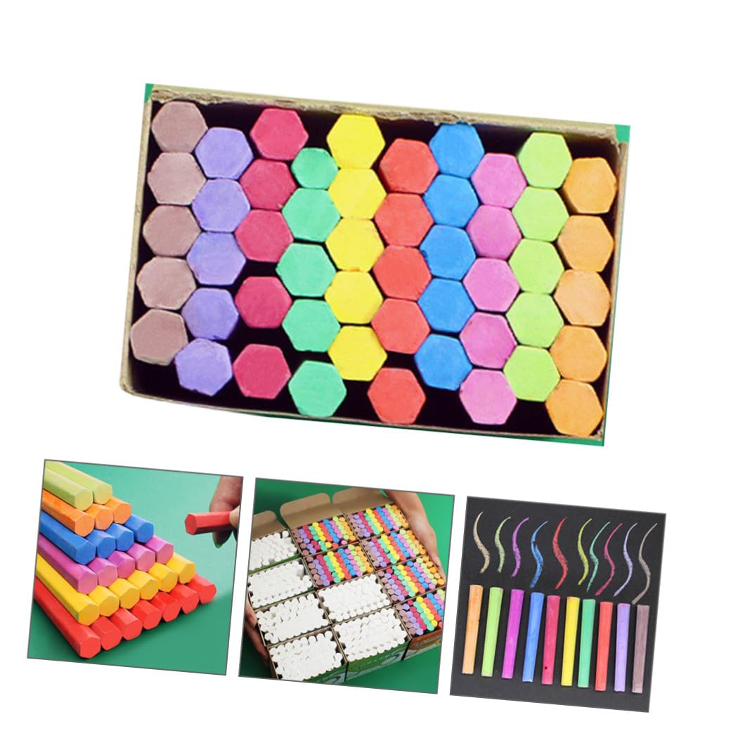 UKCOCO Craies Pour Tableau Noir Colorées Sans Poussière Forme Hexagonale Lot De 3 Boîtes Pour École Maison Usage Scolaire
