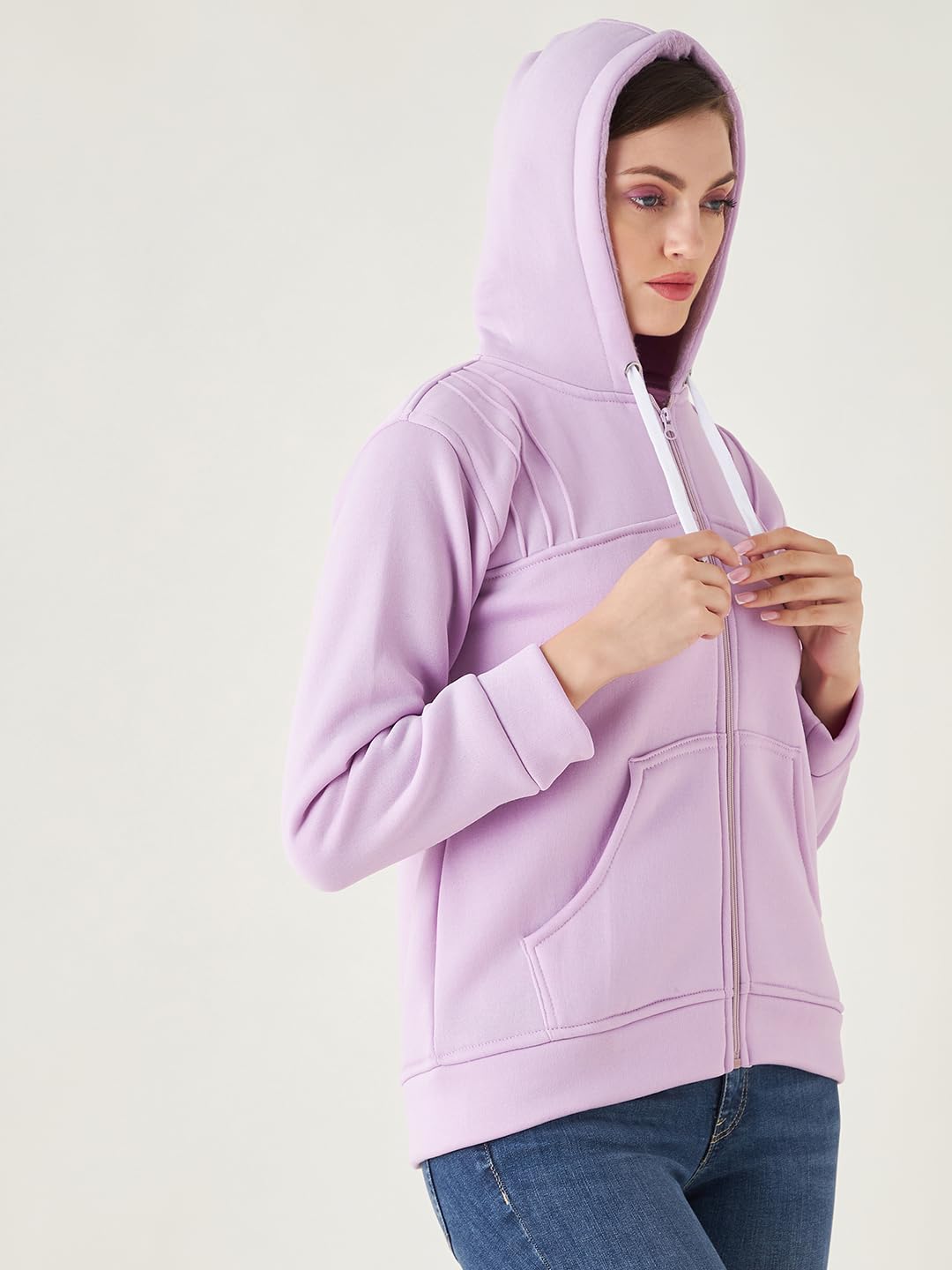 Pivl Women Solid Hooded Jacket For Winter - Image 4 thumbnail