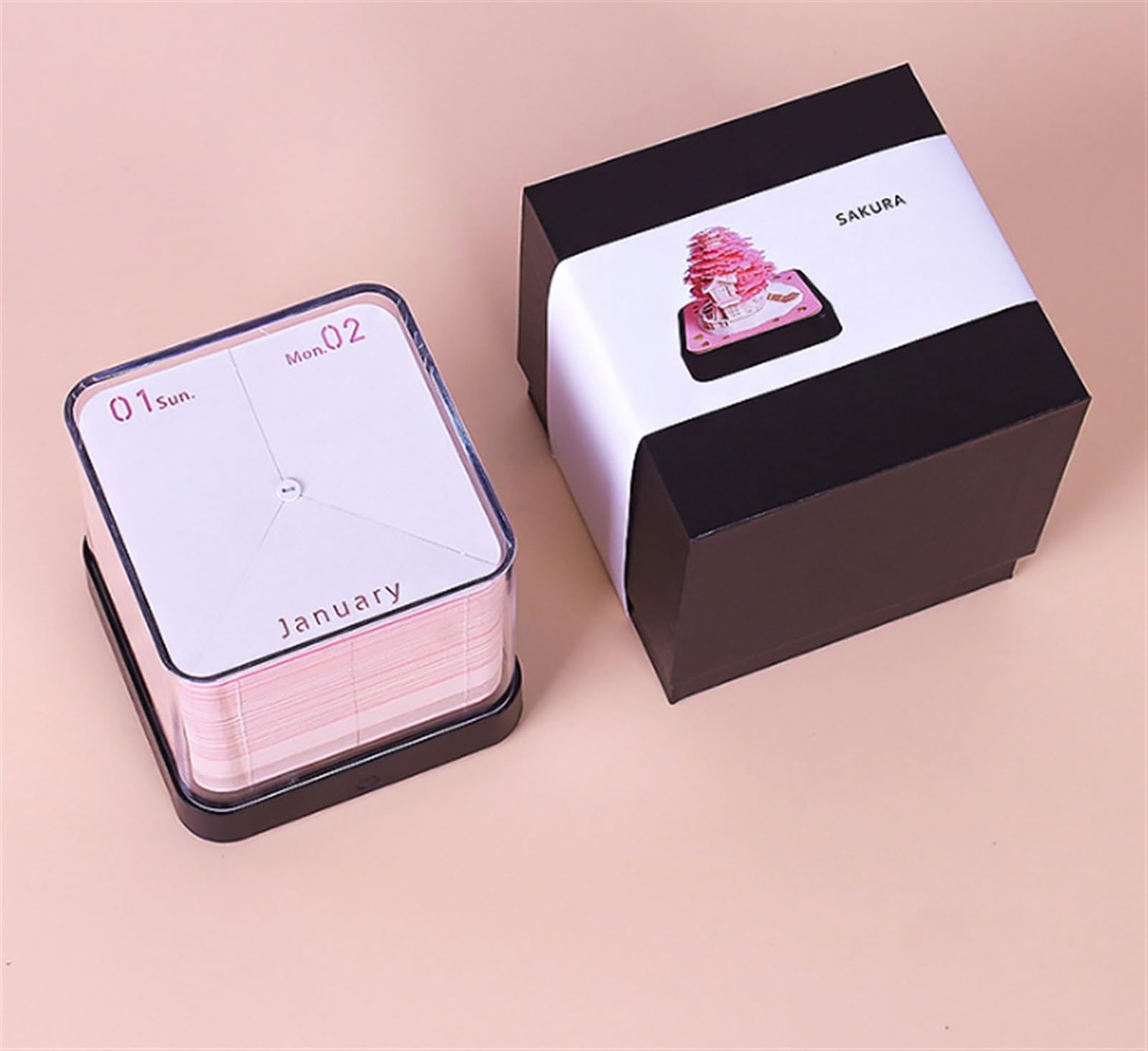 Kalendarz 2024 Kalendarz Na Biurko Ze Światłami Kalendarz 3D, 2024 Carving Art Notatnik, DIY Sticky Post Craft Sakura Tree House Kalendarz śCienny 2024 (Color : Green)