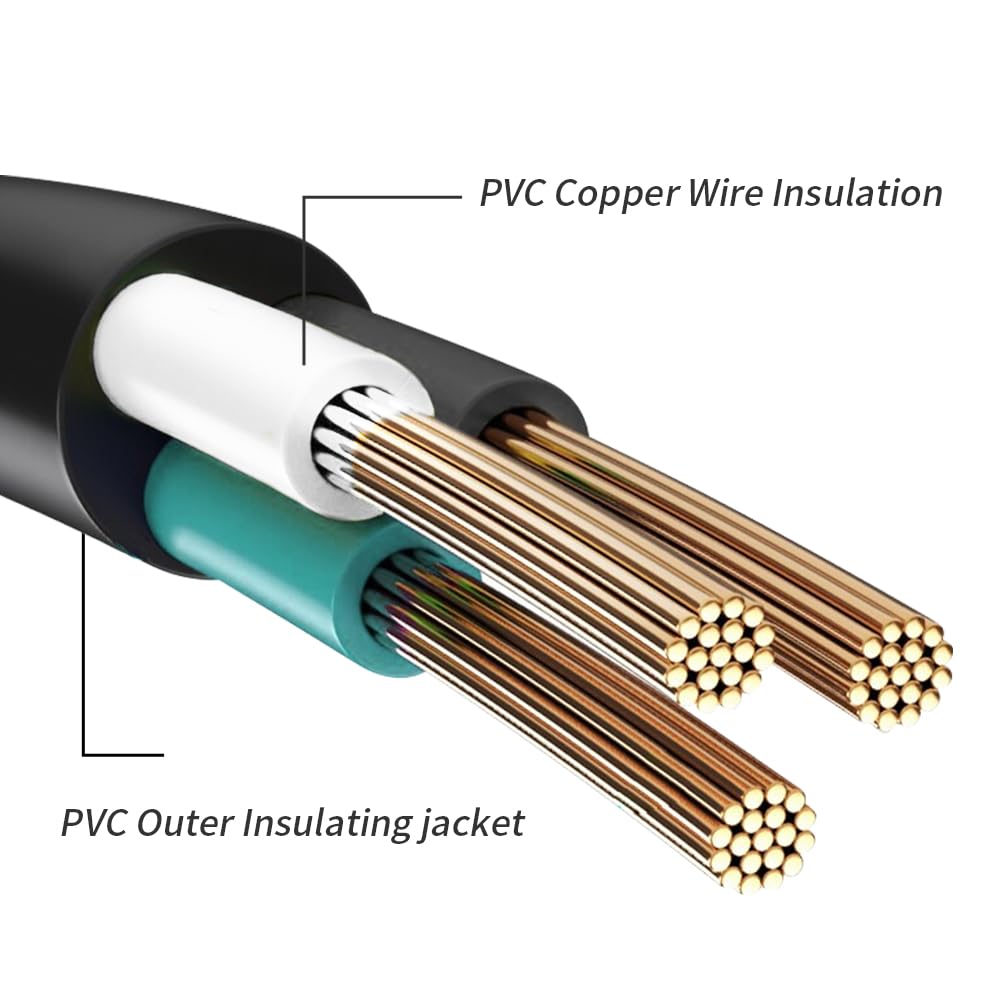 Rallonge électrique pour intérieur - Certifié UL - Calibre 16 - 1,8 m - Blanc - 3 broches - Robuste - 16/3 SJTW 13 A - Pour éclairage, électroménager, ménage
