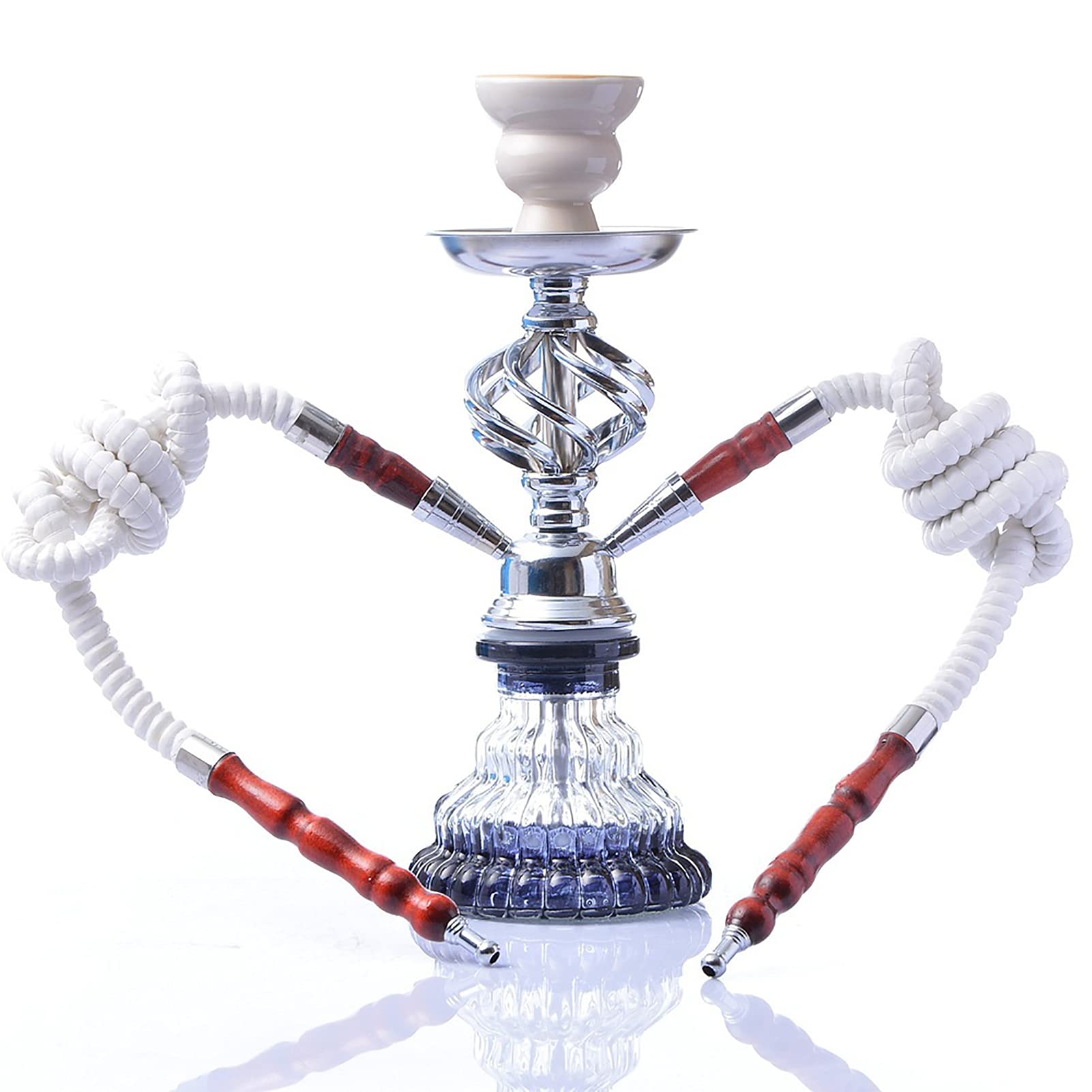 Juego De Narguiles De Doble Tubería Árabe, 2 Manguera Premium Shisha Hookah Kit, Con Pinzas De Carbón De Cuero De La Popaah, Le Permiten Tener Una Mejor Experiencia