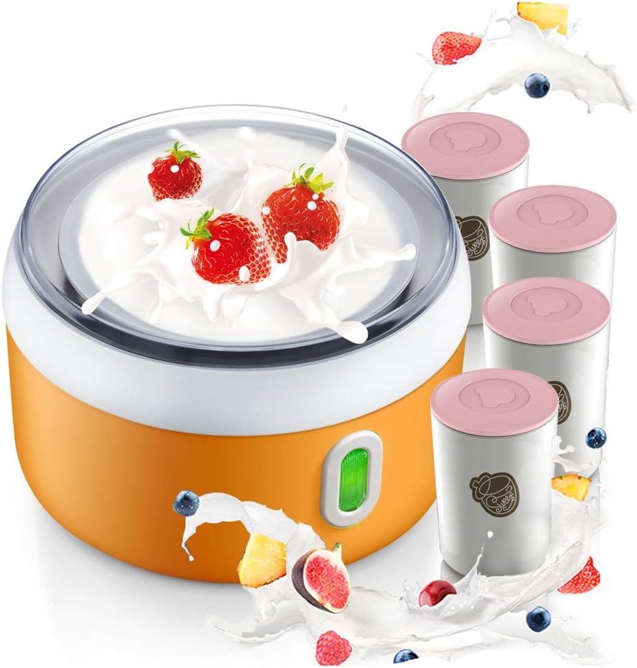 Automatic Yogurt Machine-Electric Yogurt Maker Automatic Stainless Steel Liner Natto Rice Wine Fruit Enzyme Fermenter Yoghurt Salad (Color : Pink) (Blue) (Blue) (Blue)