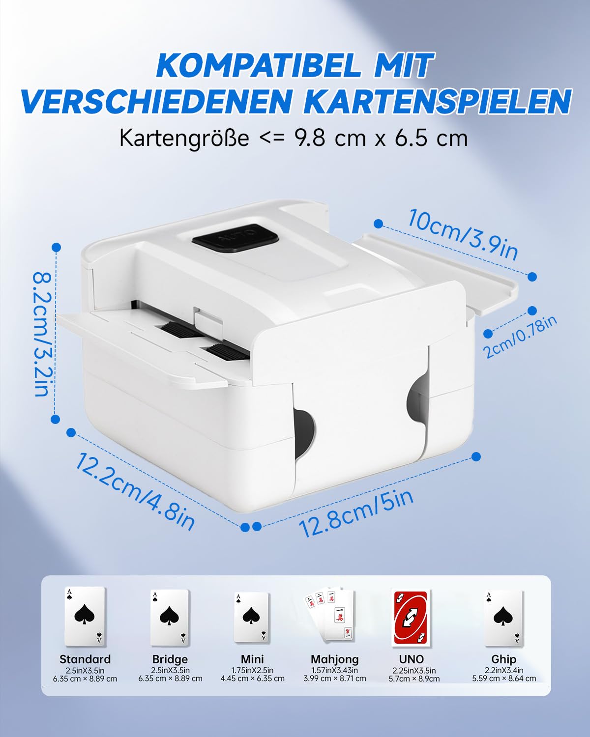 Lambluefly Card Shuffler Machine, 3000mAh Automatic Card Shuffler with USB Charging Cable, Playing Card Tray, Low Noise - Image 3