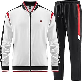 Ropa Sport Poliéster Chándal Deportivo Litteking Hombre - 2 Piezas Manga Larga Cremallera Completa Color Navy-Gray Talla L Poliéster Transpirable