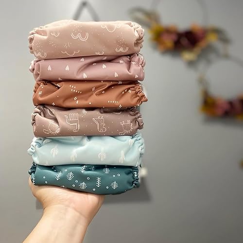 Miniatura 3 de Mama Koala - Pañales de tela reutilizables para bebé tamaño único 6 unidades con 6 insertos de microfibra de tamaño único Jagger talla única  Jagger