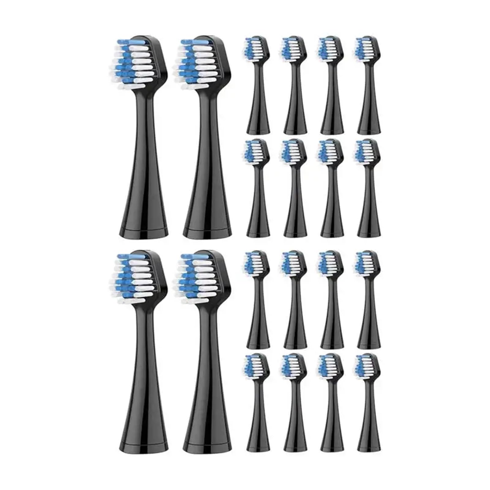 Testine for spazzolino da denti, compatibili con ugelli elettrici di ricambio for l'igiene orale, setole morbide, 10-20 pezzi(20pcs black)