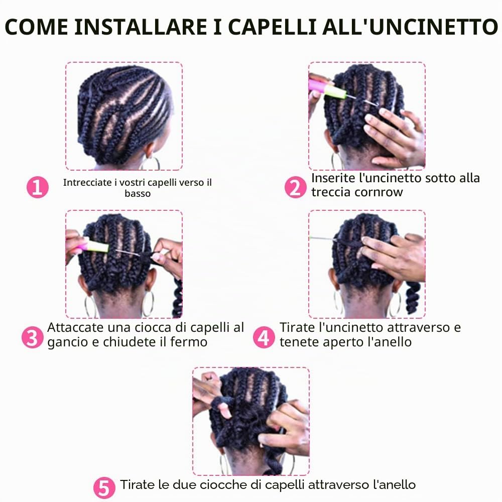 22 Pollici 3 Confezioni di Capelli all'Uncinetto Profonda Torsione Ocean Wave Ricci Trecce all'Uncinetto Bohemian Deep Wave Capelli Bundle Estensioni dei Capelli Sintetici per le Donne Ragazze