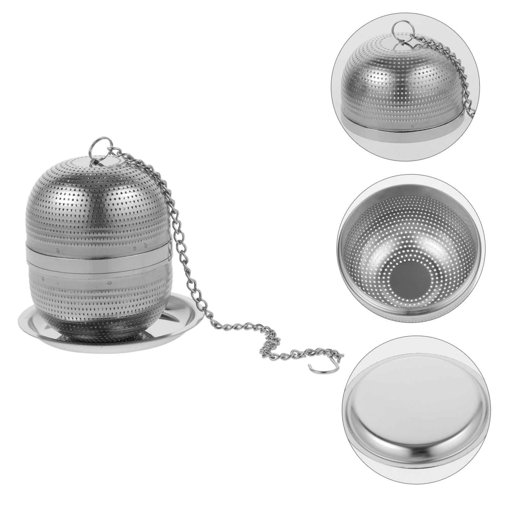 Zerodeko 3pièces Infuseur à Thé Réutilisable Acier Inoxydable Avec Support Filtre à Thé Boule Pour Tasses Accessoire Pratique Pour Amateurs Maison Bureau