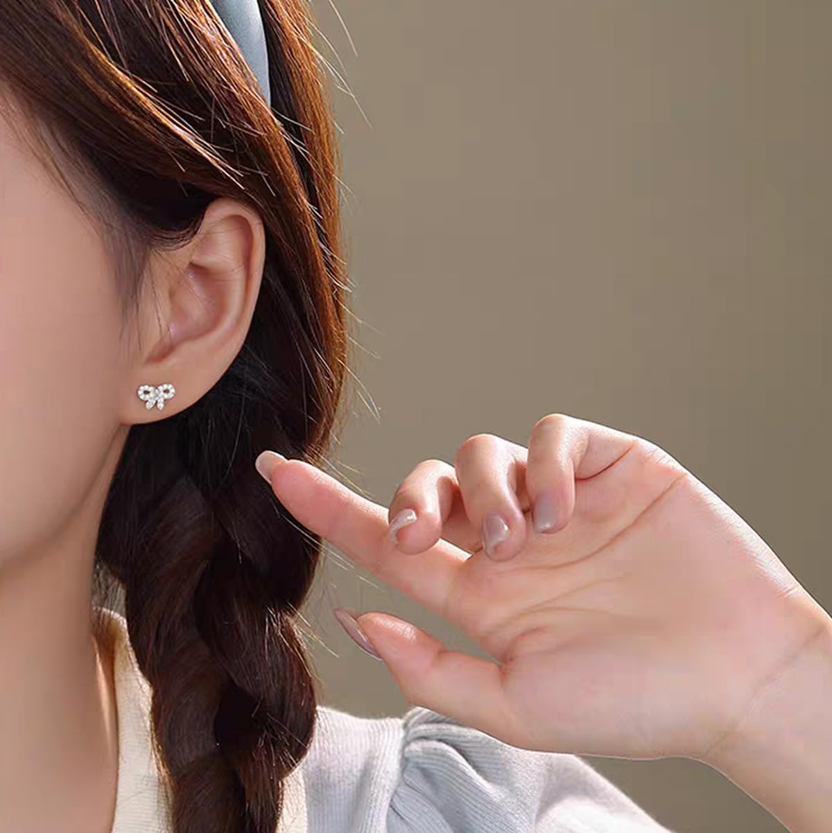 SLUYNZ 925 Sterling Silver CZ Bow Stud Earrings for Women Teens Small Bowknot Stud Earrings - Image 3