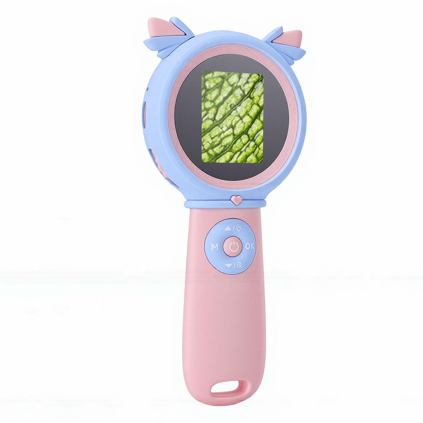 Cocoarm Digitales Kindermikroskop, ABS-Handmikroskop mit 2-Zoll-Bildschirm, 1000-facher Vergrößerung, 8 LED-Leuchten, Foto-Videoaufzeichnung für Im Freien, Lernen und Heimstudium (PINK)