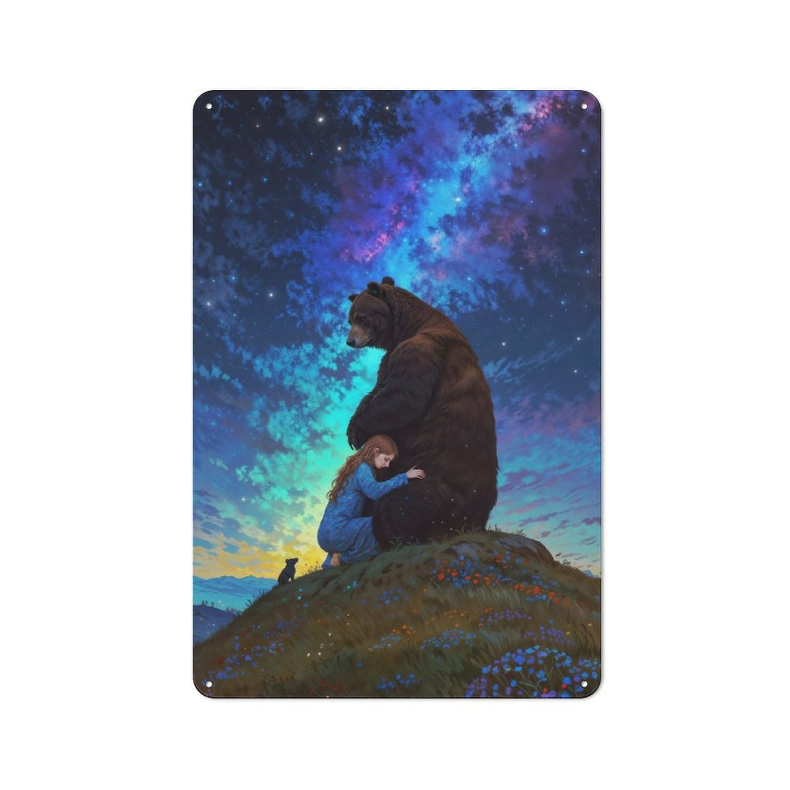 Tin Wall Plaque 30x20cm with Celestial Embrace for Kitchen Or Home Bar, for Metal Sign Collectors, for Cafés, Pubs And Restaurants