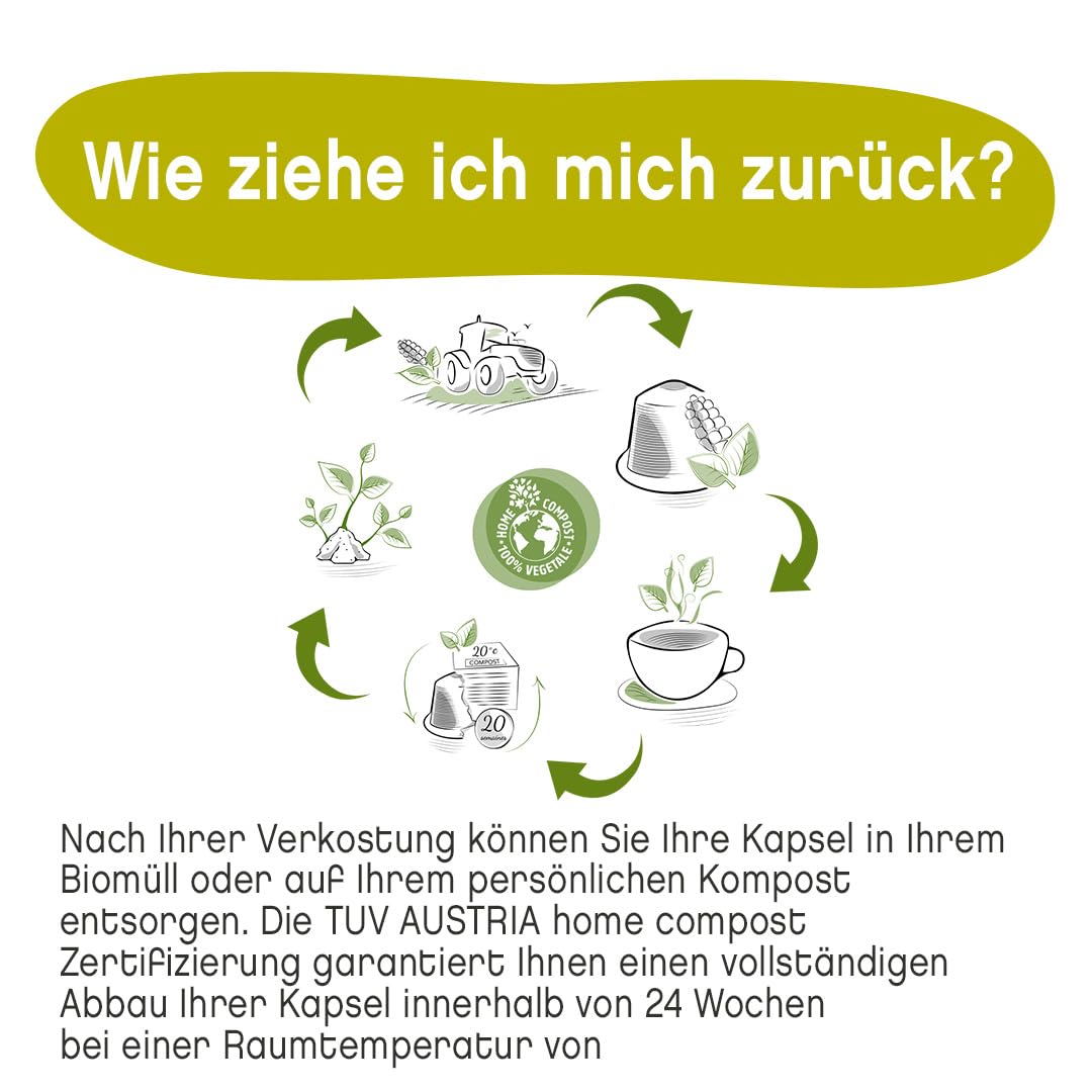TERRAMOKA - Exzellenter entkoffeinierter Bio-Kaffee - 100% reiner Arabica aus Peru - Original und elegant - 60 Kapseln Kompatibel Zero Waste - Mister Nelson - Frankreich