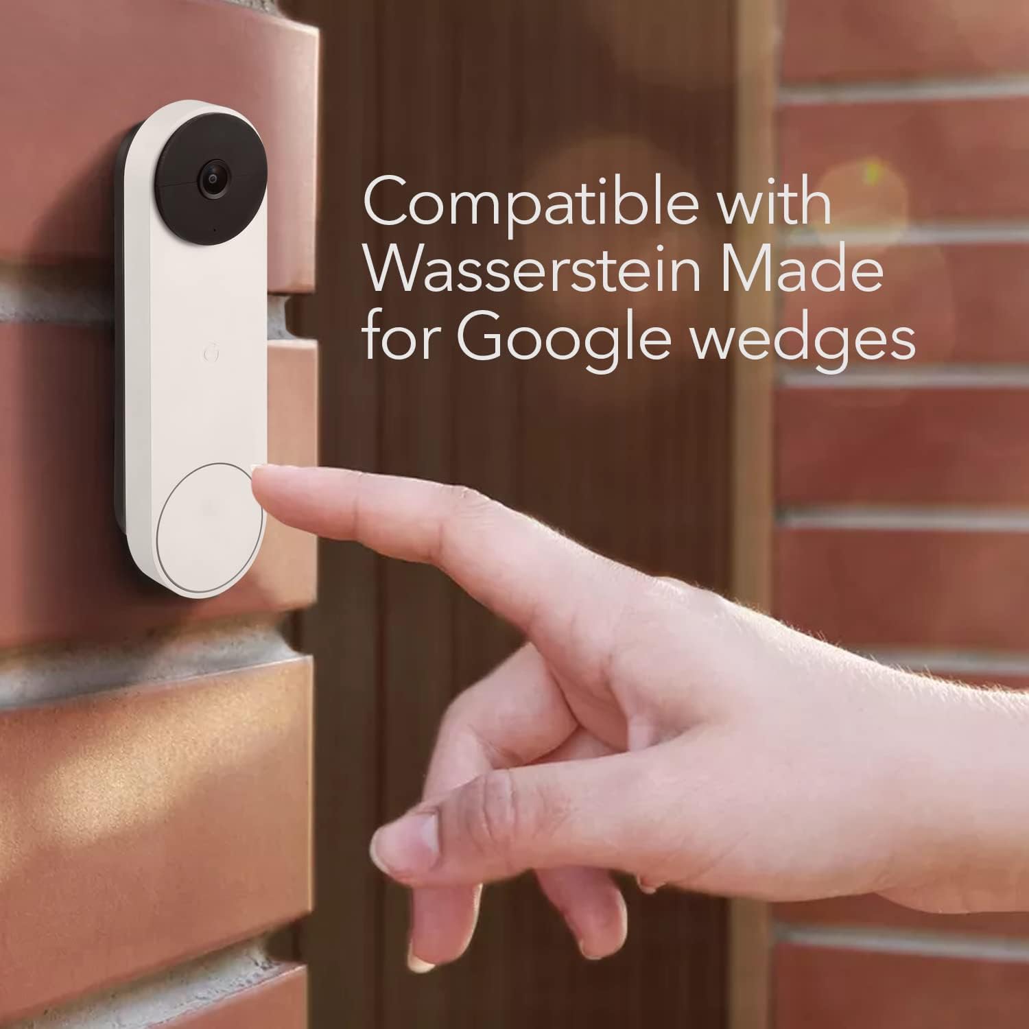 Wasserstein No-Drill Mount Compatible with Google Nest Doorbell (Battery) - Avoid Drilling and Protect Your Walls