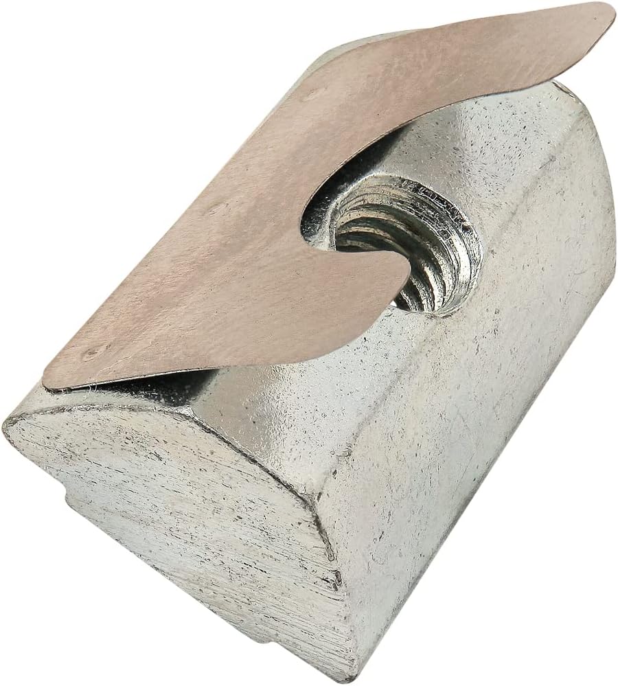 8020, 13030, 15 and 40 Series M5 Self Aligning Steel Roll in T-Nut with Spring Leaf - T Slot T-Slotted Accessories for 1.5" or 40mm 80/20 Aluminum Extrusion - Hardware Nuts (25 Pack)