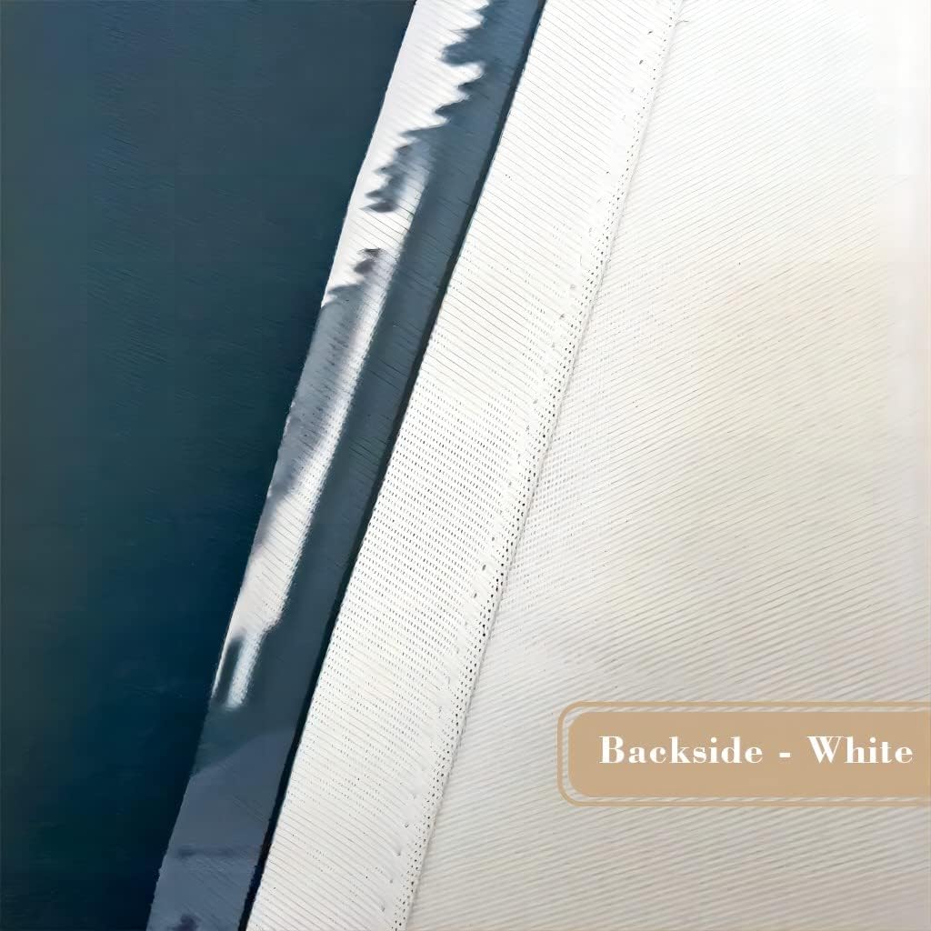 Navy Blue White Brown Grey Abstract Grommet Blackout Curtains for Small Window, Oil Painting Style Ombre Window Drapes for Living Room Bedroom, 29.5" × 65", Set of 2 Panels