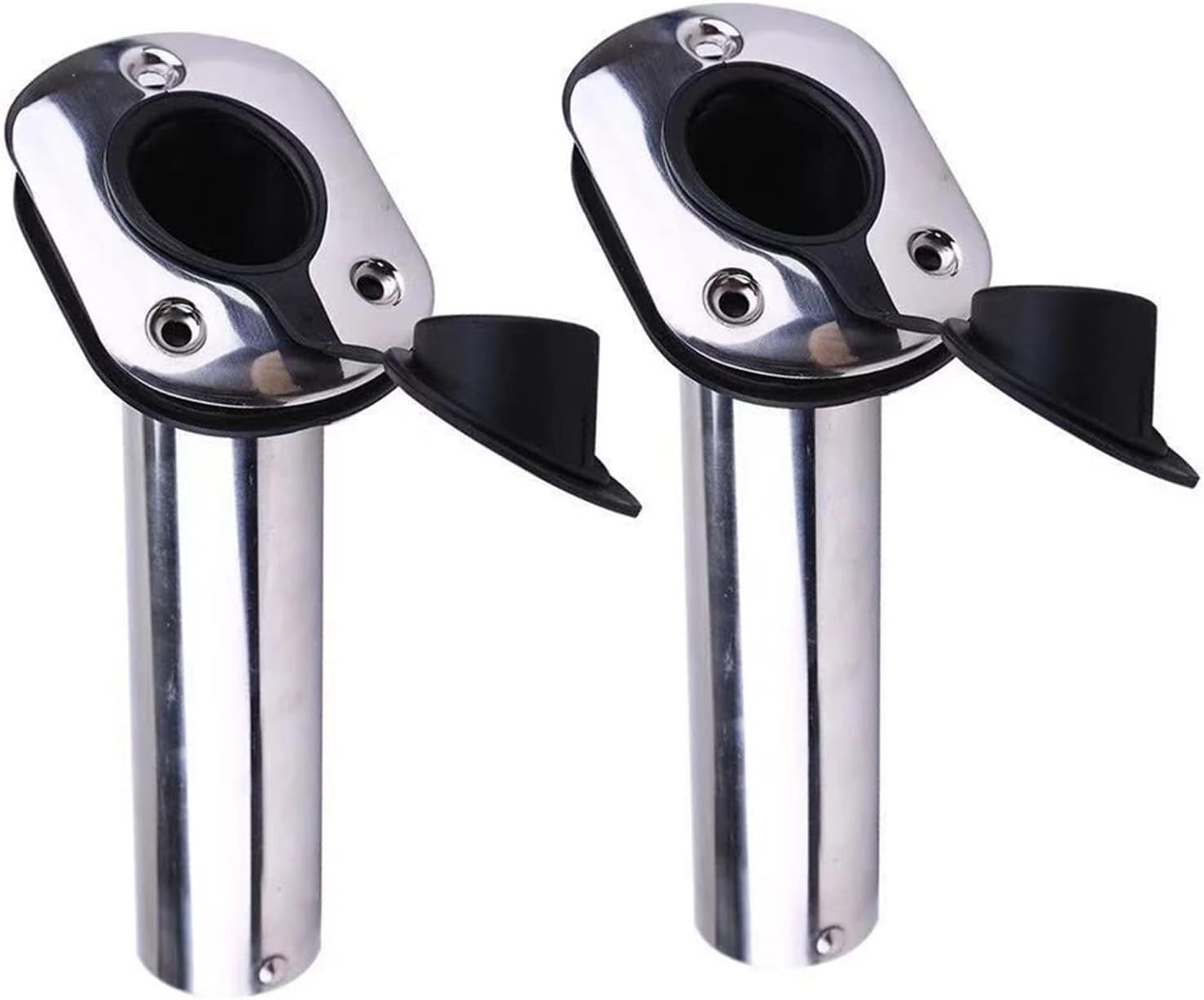 Fishing Rod Racks 2pcs Boat Stainless Steel Fishing Rod Holder Flush Mount 30° PVC Cap,Inner Tube And Gasket for Boat Yacht
