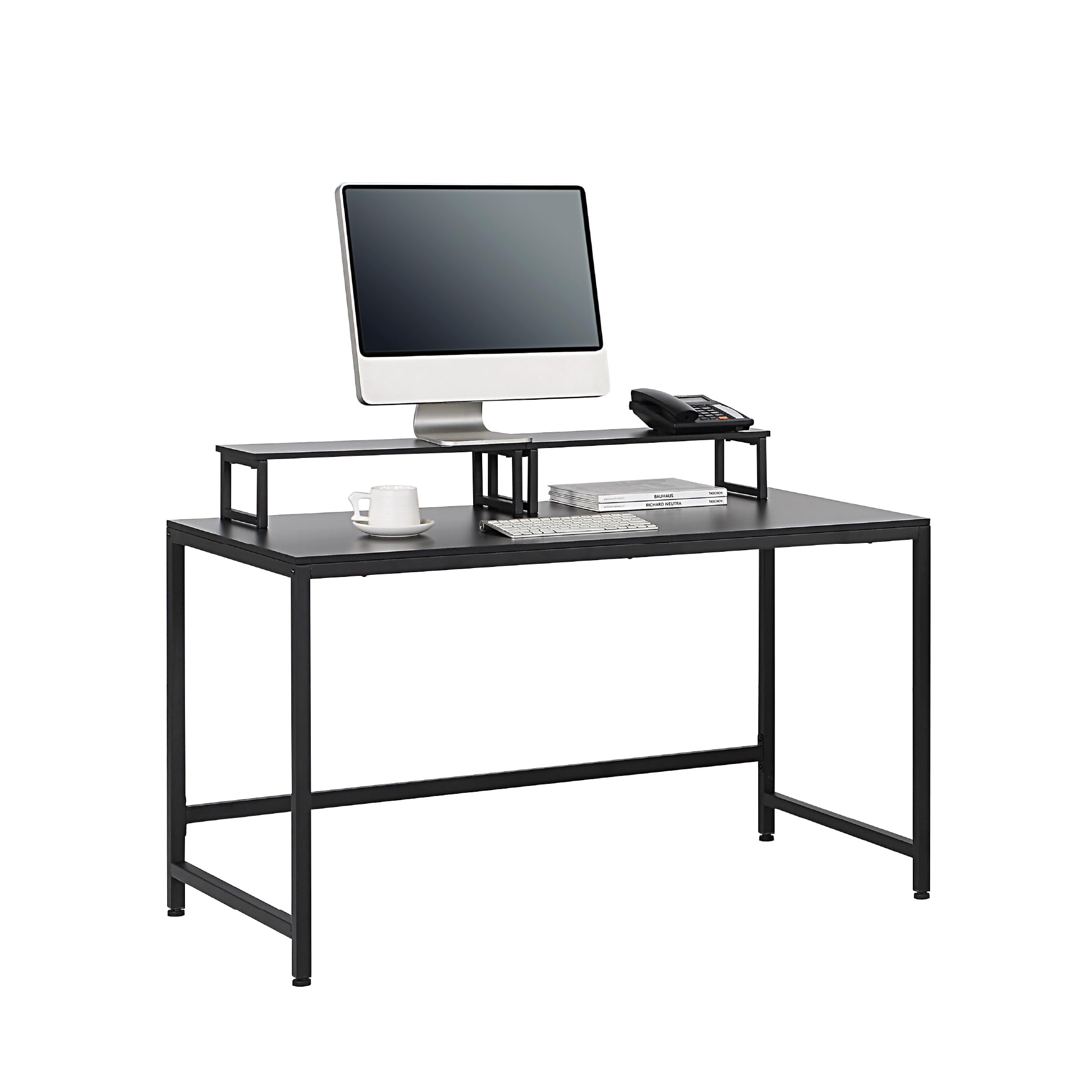 未開封／サニーポイント パソコンデスク モニター台付き120×60 ブラック Amazon | サニーポイント パソコンデスク モニター台付き幅120