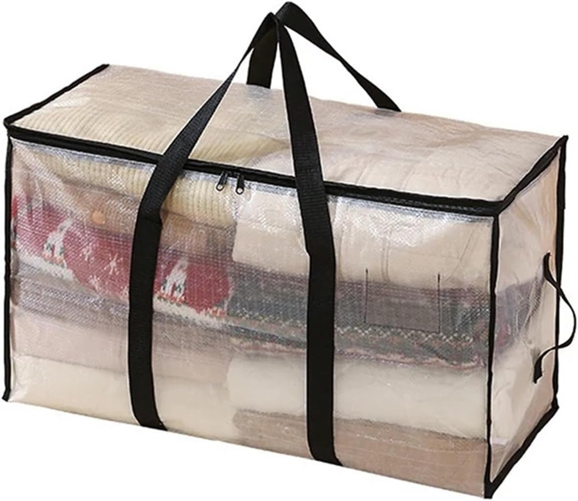 ZGHNASHUN Waterproof Bag Waterproof Storage Bags Large Moving Tote Bag With Straps,Zipper And Handle,Reinforced Packaging, Suitable(Transparent-M)