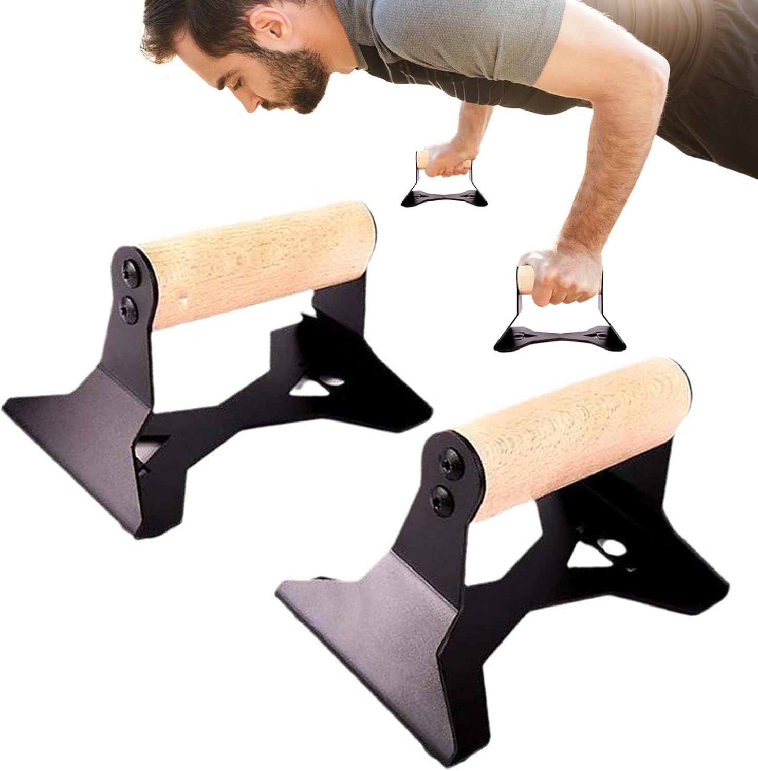 プッシュアップバー - ポータブル滑り止め人間工学プッシュアップハンドル | 筋力トレーニング、デッドリフト、ローイング用のエクササ