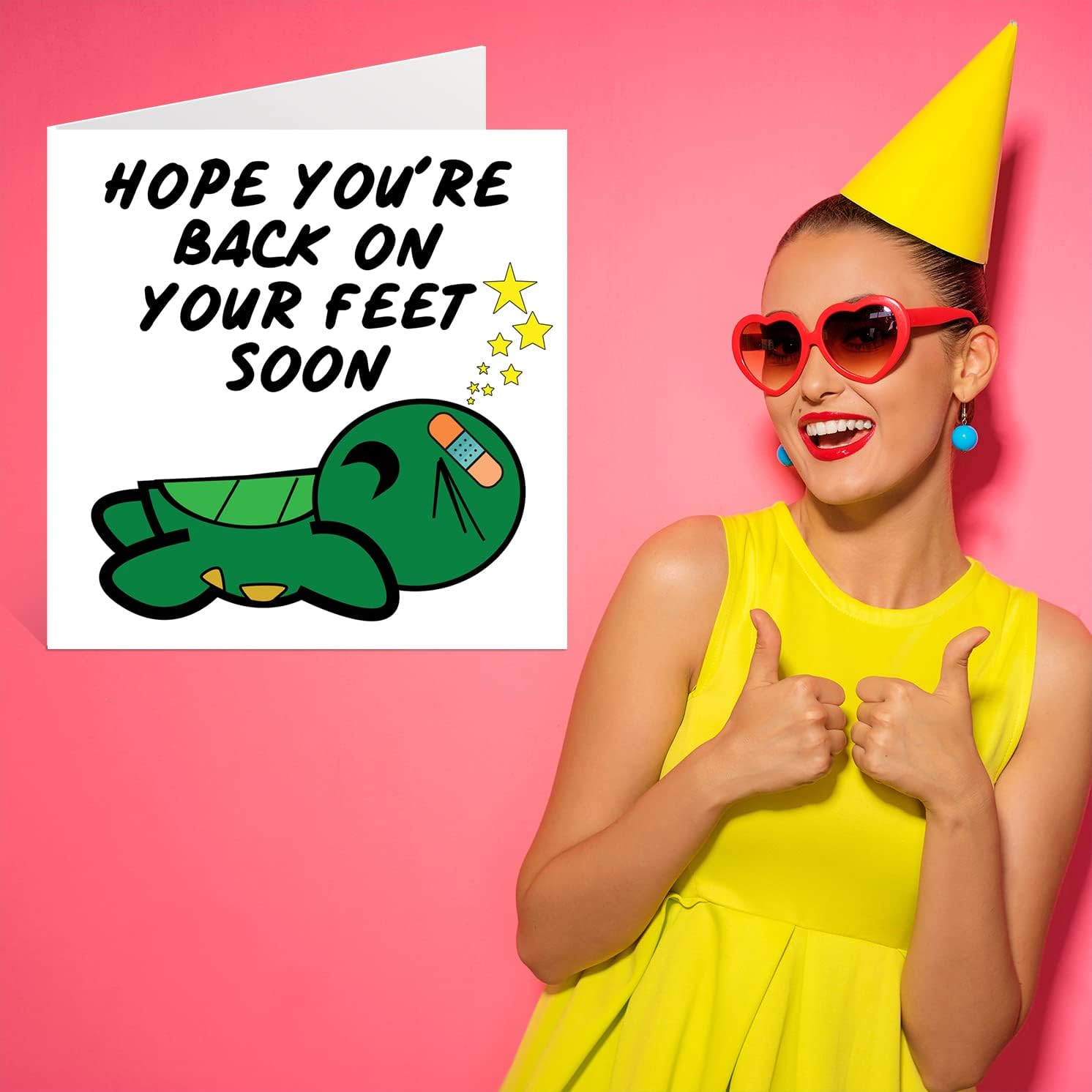 Funny Get Well Soon Cards for Men Or Woman - On Your Feet - Get Well Cards for Women, Speedy Recovery Card, 5.7 x 5.7 Inch Joke Humor Get Well Greeting Cards for Friend Brother Sister Coworker