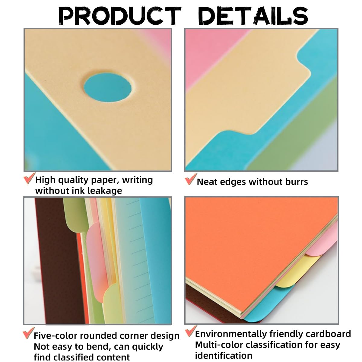 Divisori A5 Per Planner Discbound SUPERFINDINGS - 12 Fogli Con 6 Linguette, Rosa, Compatibili Con Sistemi A 8 Dischi