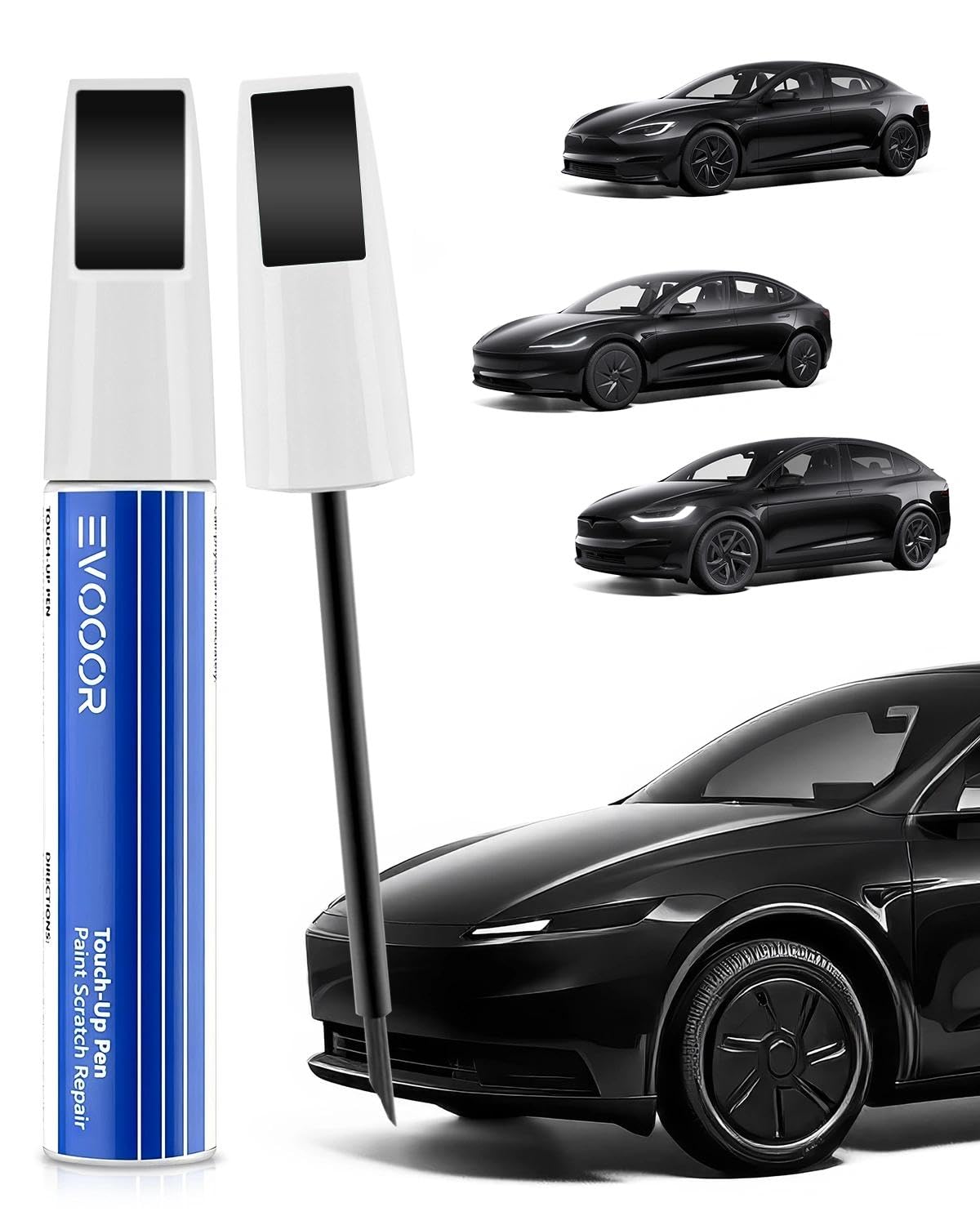 EVOOOR (PN01) Stealth Grau Lackstift 2-in-1 für Tesla - Zur Kratzerreparatur, Schnelle & Einfache Lösung
