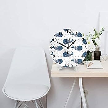 値下げ‼︎壁掛け時計　ザトウクジラ親子掛け時計 Amazon.co.jp: MiaoLD 掛け時計 置き時計 サイレント 連続秒針