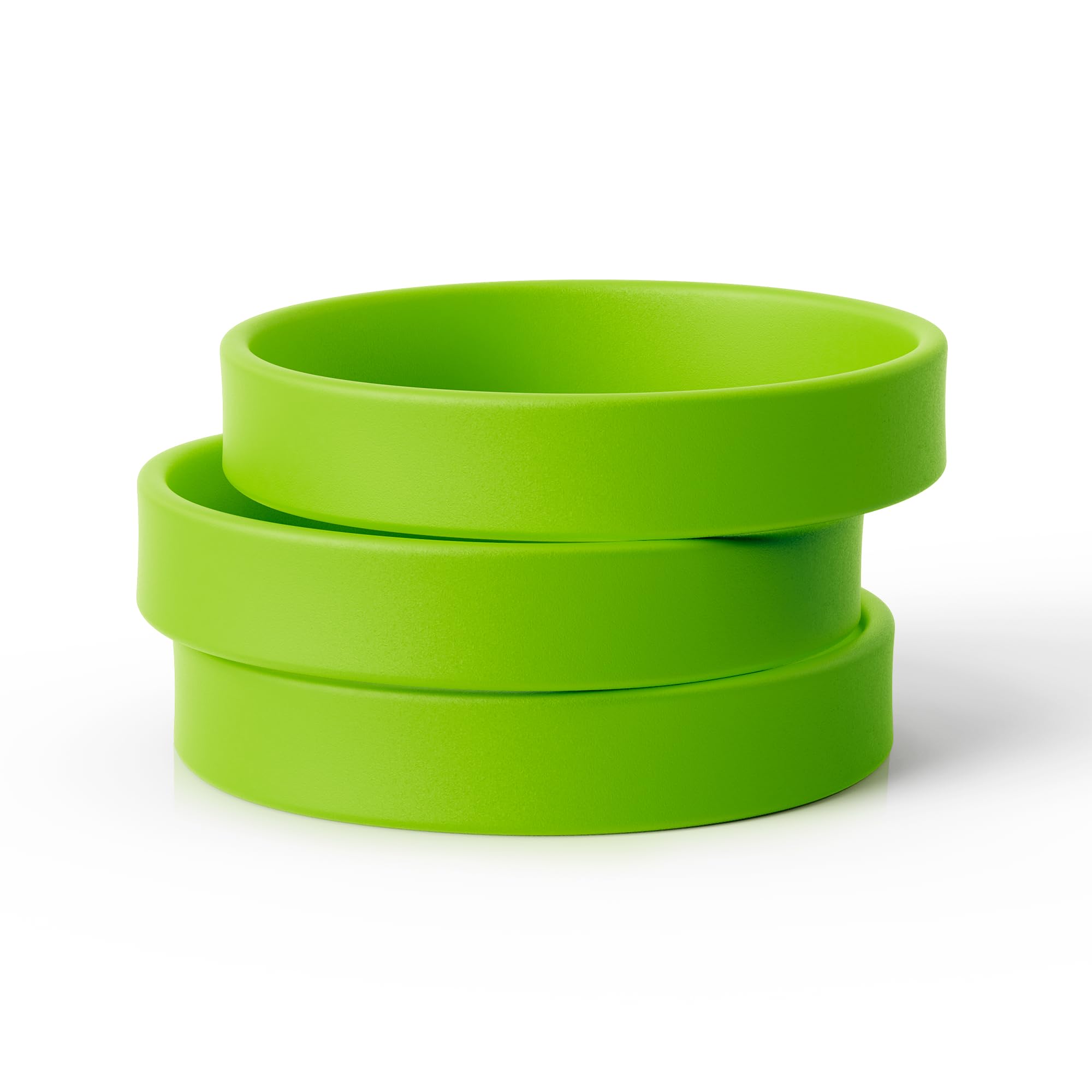 WristCo 12 Lime Green Solid Color Silicone Wristbands - Rubber Bracelets for Men & Women - Bulk Bands for Events, Parties, Fundraisers &