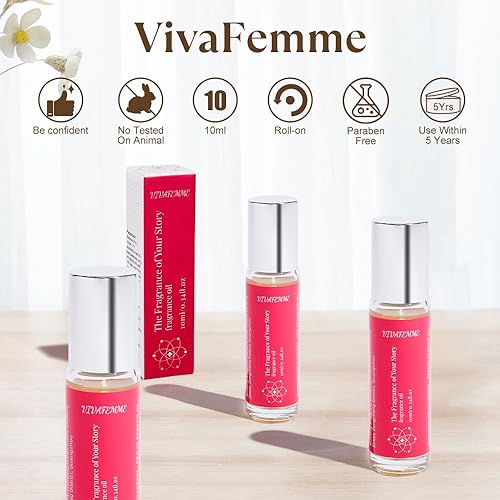 Miniatura 6 de VivaFemme Perfumes con feromonas para mujer, aroma afrutado de larga duración, aceite de perfume roll on para mujer diseñado para atraer a los