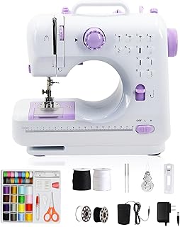 Nähmaschine für Anfänger, Elektrische Nähmaschine Kleine, 12 Stichprogrammen Handnähmaschine Mini Sewing Machine, Tragbare Nähmaschines mit LED-Licht, Fußpedal & Nähset