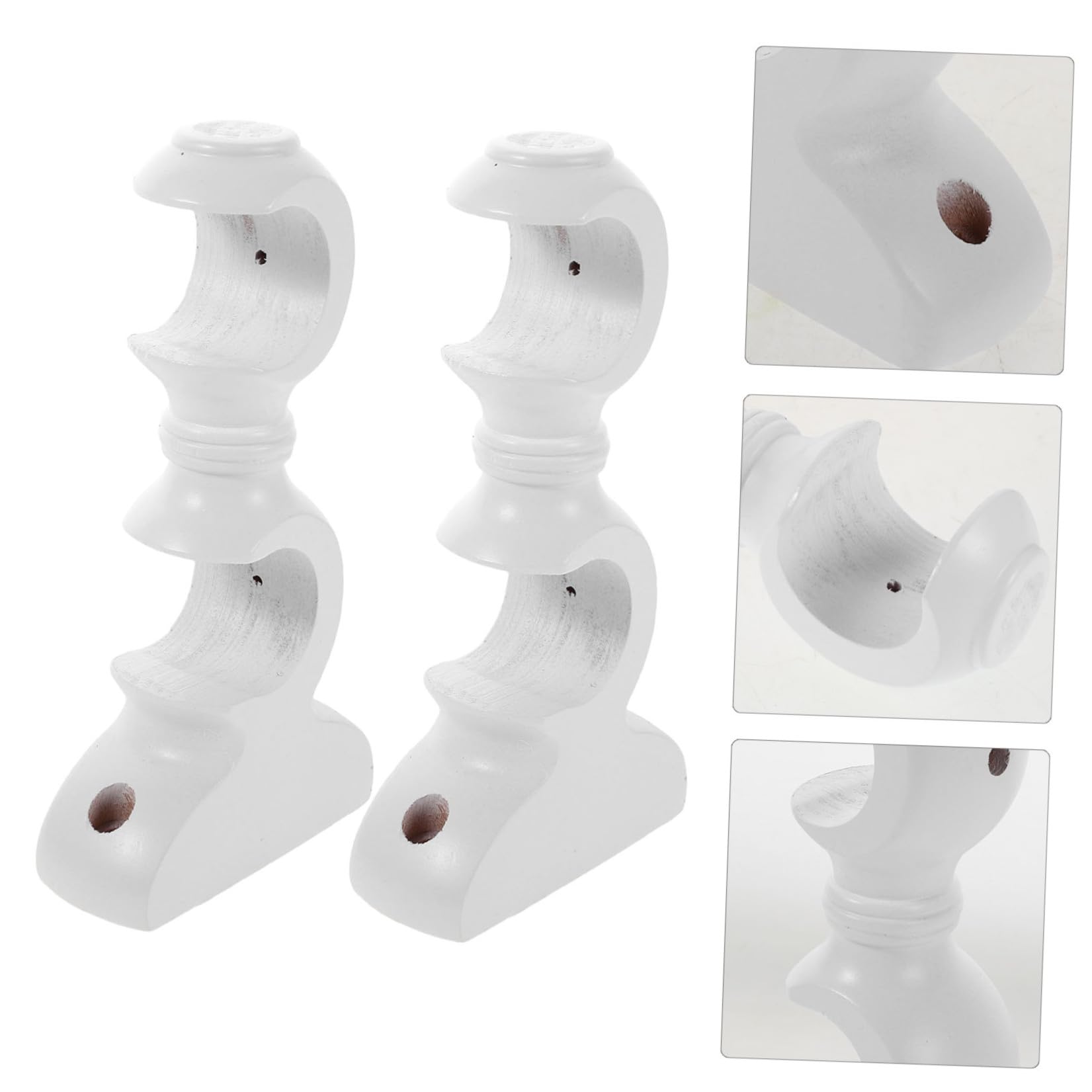 Toyvian 4 Pezzi Supporto in Legno per Bastone Base Doppia con Staffa di Fissaggio Resistente per Tende Romane Accessorio per Arredamento Casa