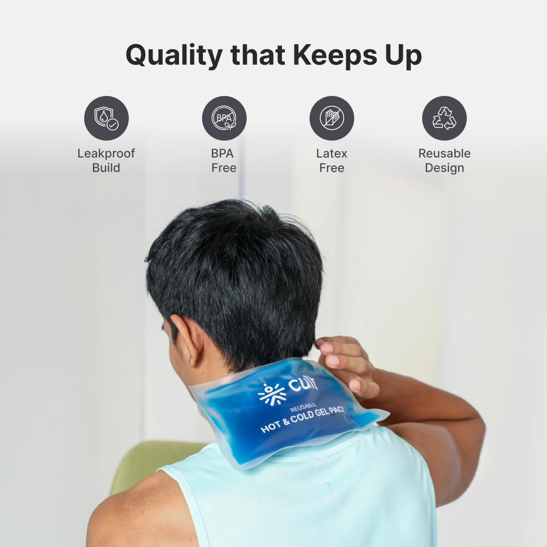 Cult Reusable Hot & Cold Gel Pack with Eye Mask for Puffiness, Headache, Migraine, Eye Strain, Injuries, Muscle Recovery & Everyday Pain Relief – Pack of 3 — Amazon image 3