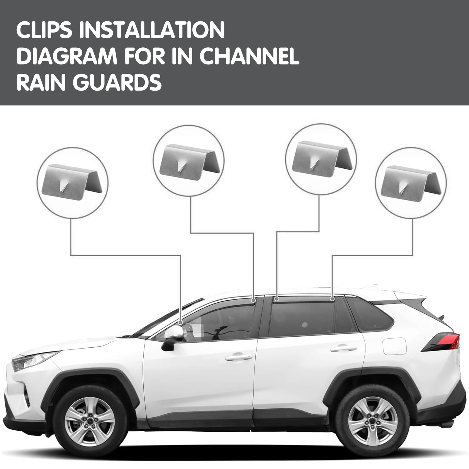 Auto Winddeflector Clips, Hoge Sterkte Universele Auto Wind Regen Auto Winddeflector Clips, Hoge Sterkte Universele Auto Wind Regen