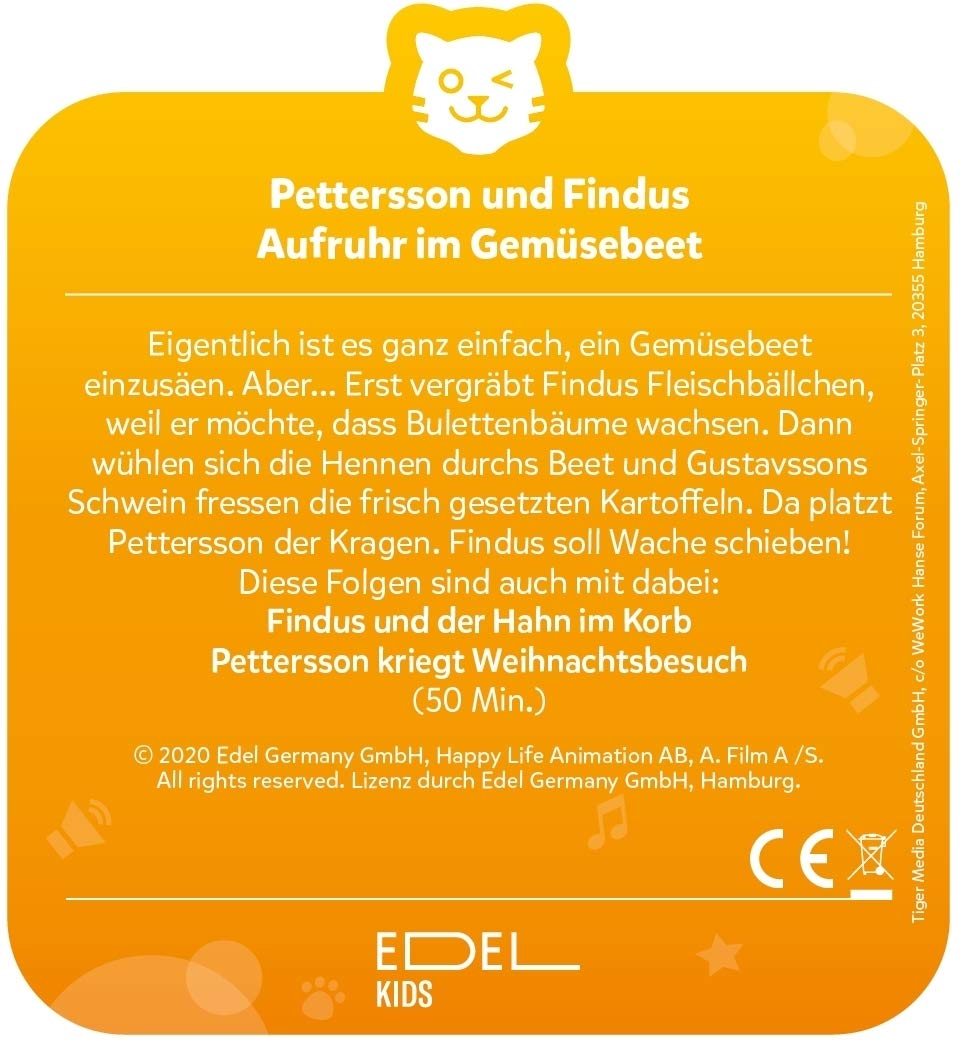 Tigercards Hörspiel 'Pettersson Und Findus Folge 3' – Für Tigerbox TOUCH, Kinder-Hörspiel Aus Schweden, Offline Nutzbar