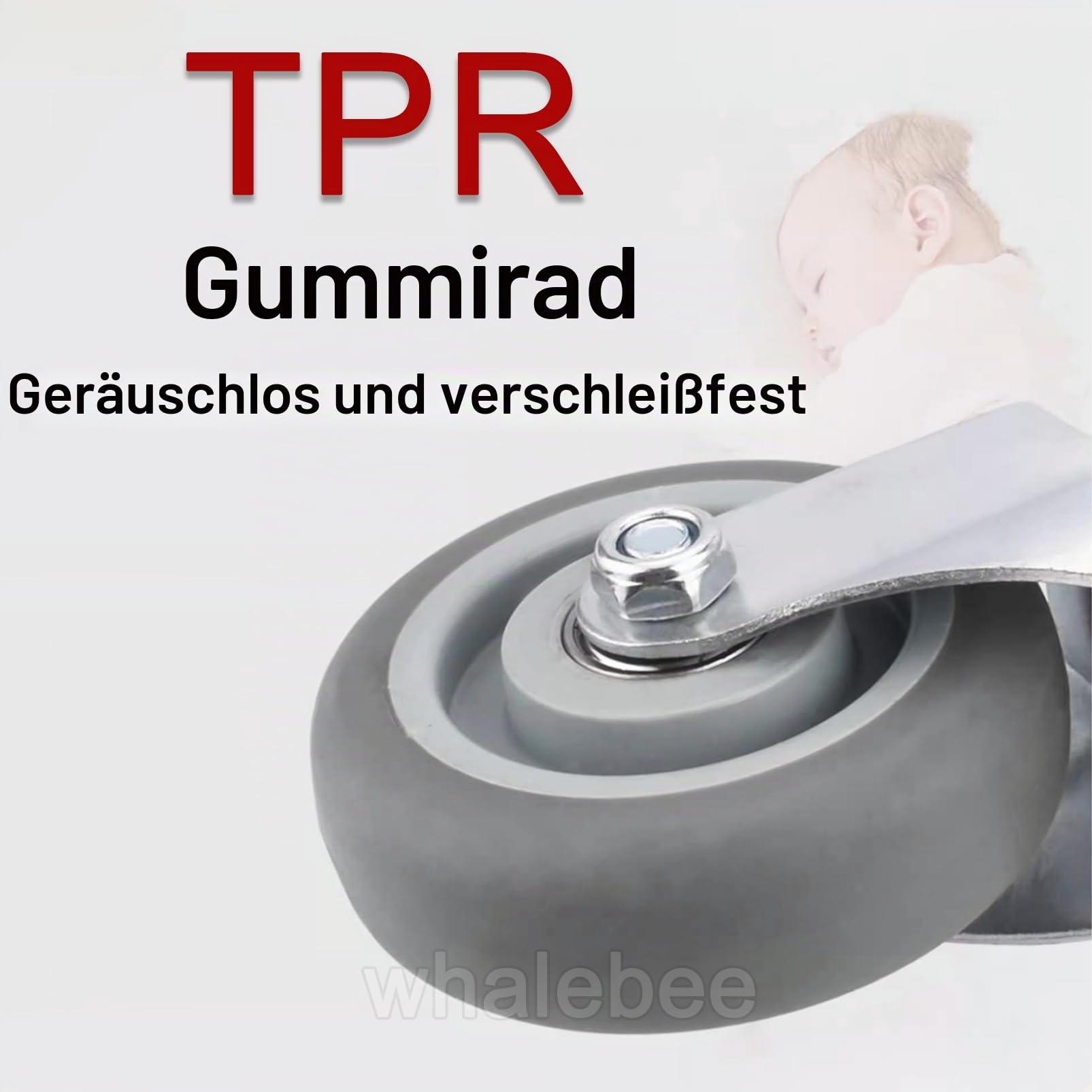 Rollen Mit Gewinde M14 / M16 / M20 Vorbau Lenkrolle, Schwerlastrollen Ø 3/4 / 5 Zoll Rollen Für Möbel, Ersatz-Gummirollen, 2 Mit Bremsen, 2 Ohne Bremsen, Für Speisewagen Wagen