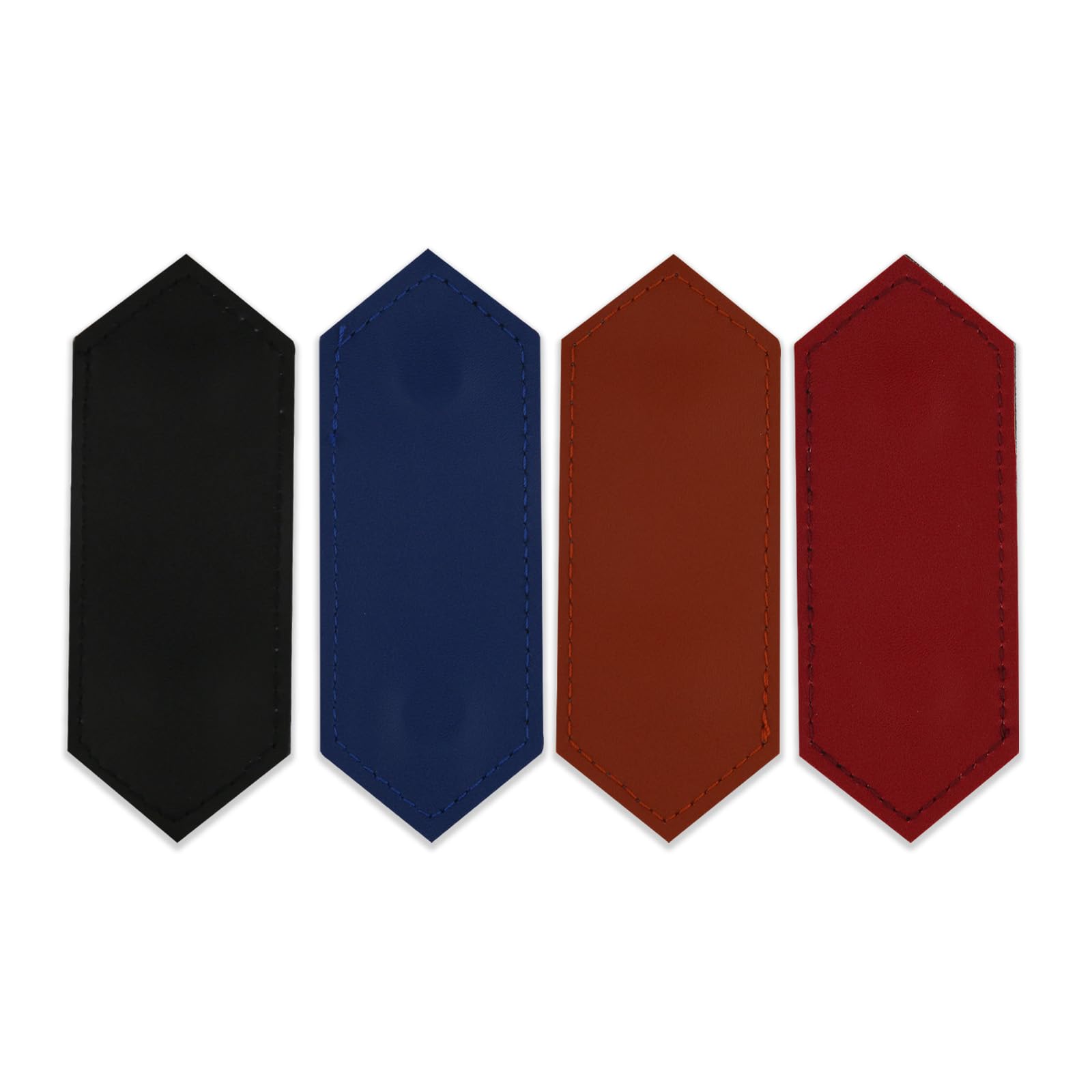 4pcs Magnetic Bookmarks, Waterproof PU Leather Triangle Tip Design Vintage Magnetic Book Marks for Reading Men Women