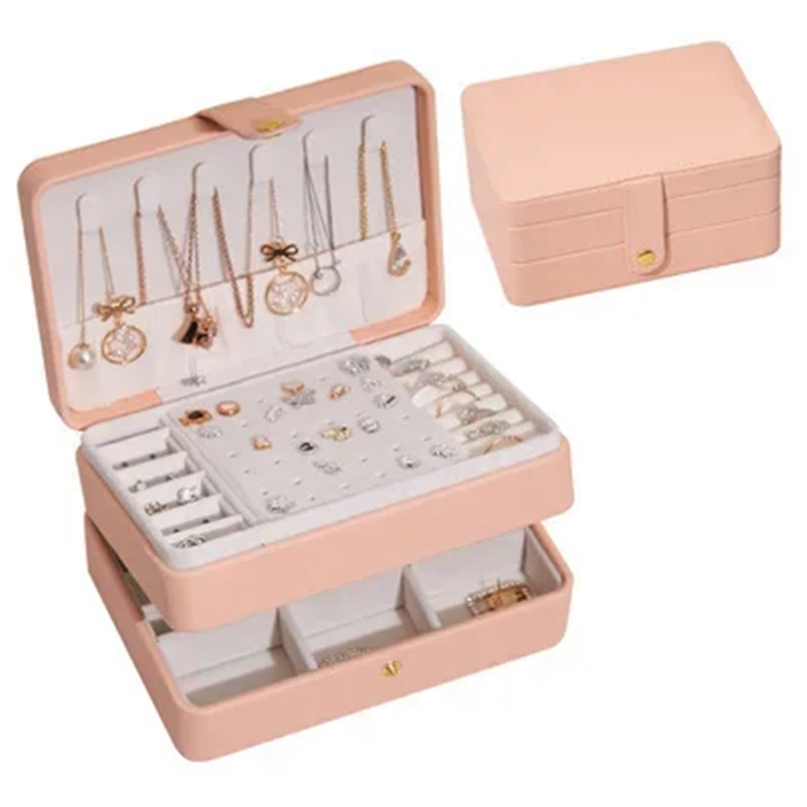Boîte à bijoux double couche pour boucles d'oreilles sans perdre vos paires