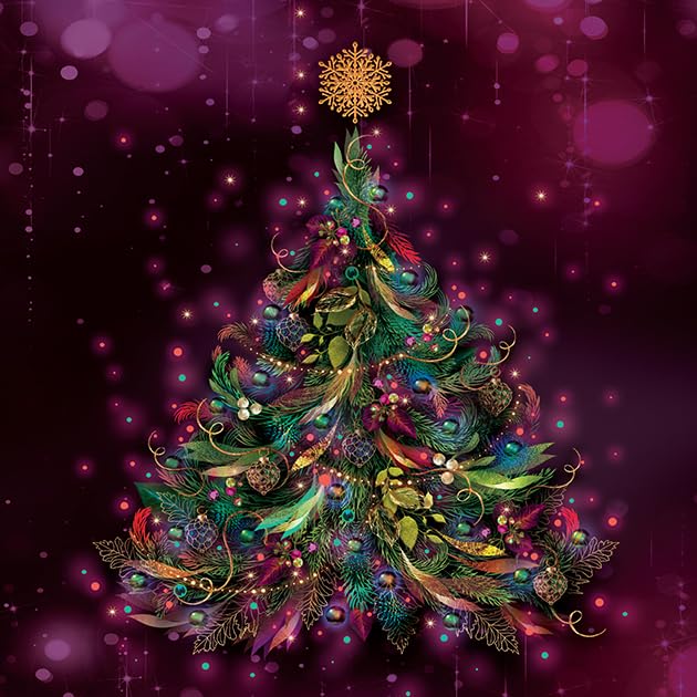 Noel Tatt Charity Christmas Cards Pack of 10 Christmas Tree Design