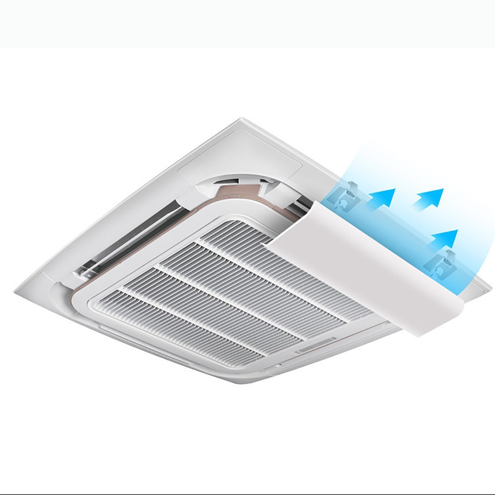 Set di 4 bocchette di ventilazione centrali regolabili universali in metallo, design anti-vento, 90 cm, perfette per sistemi di climatizzazione a casa e in ufficio