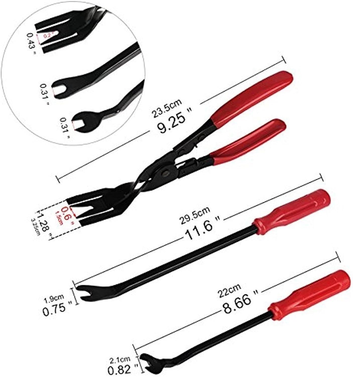 Car Door Trim Clip Plier Set Fastener Remover Puller Repair Combo Tool Kit(3pcs)