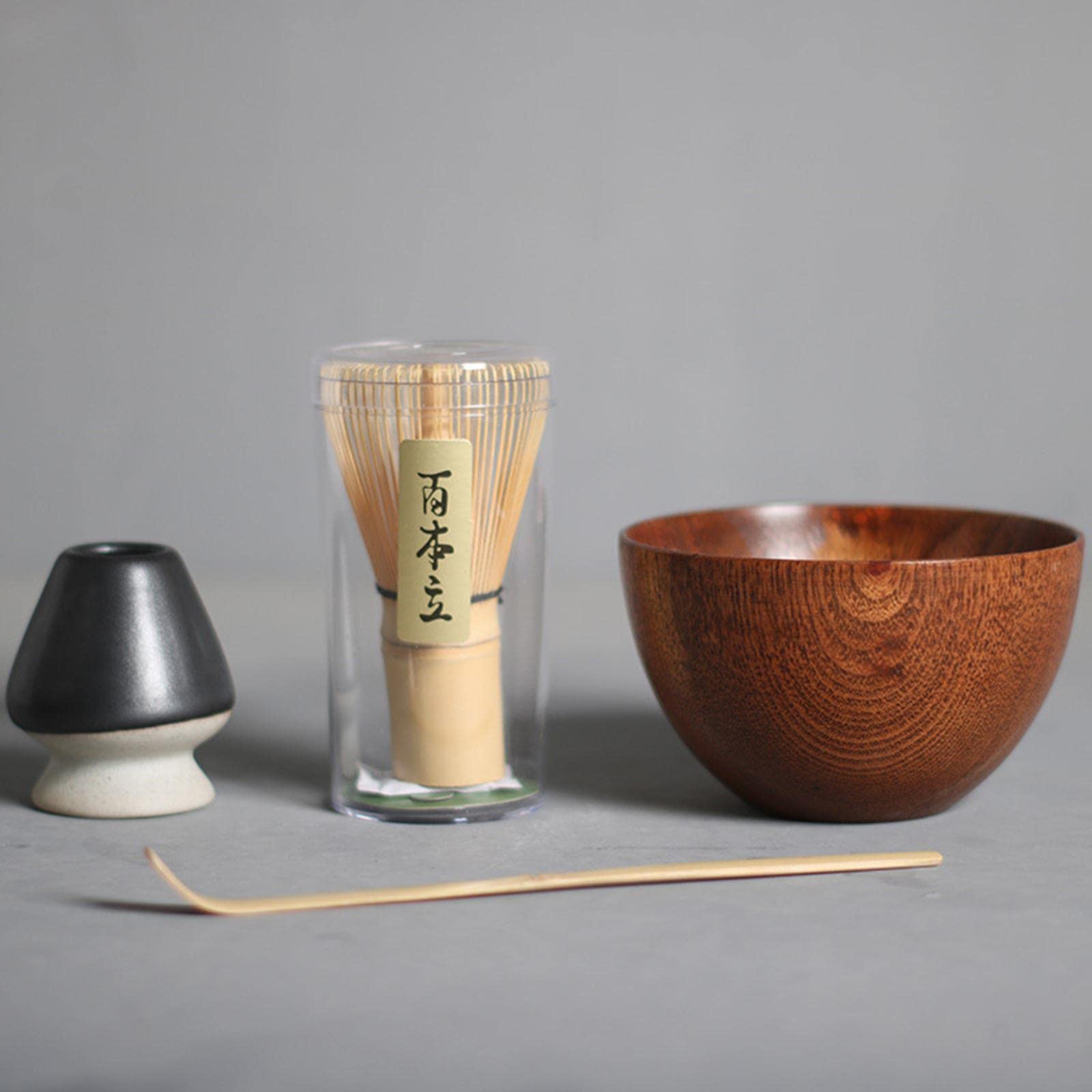 AAGAZA Matcha Ceremony Set Professional Fittings with Ceramic Bowl Multifunction Tools Matcha Whisk Teaspoon Sets, Style B/644