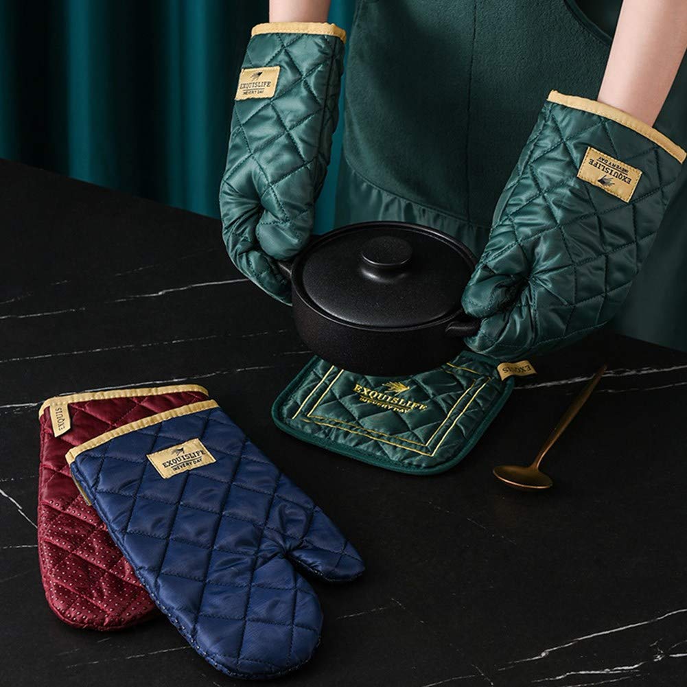 2 Set Guanti Da Forno E Presine Natalizi HEMOTON - Resistente Al Calore, Motivi Festivi, 26x16 Cm