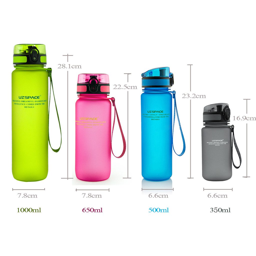 Uzspace Portable Sport Water Bottle Tritan BPA Free Camping Hiking 5 Volumes AU - Foto 5