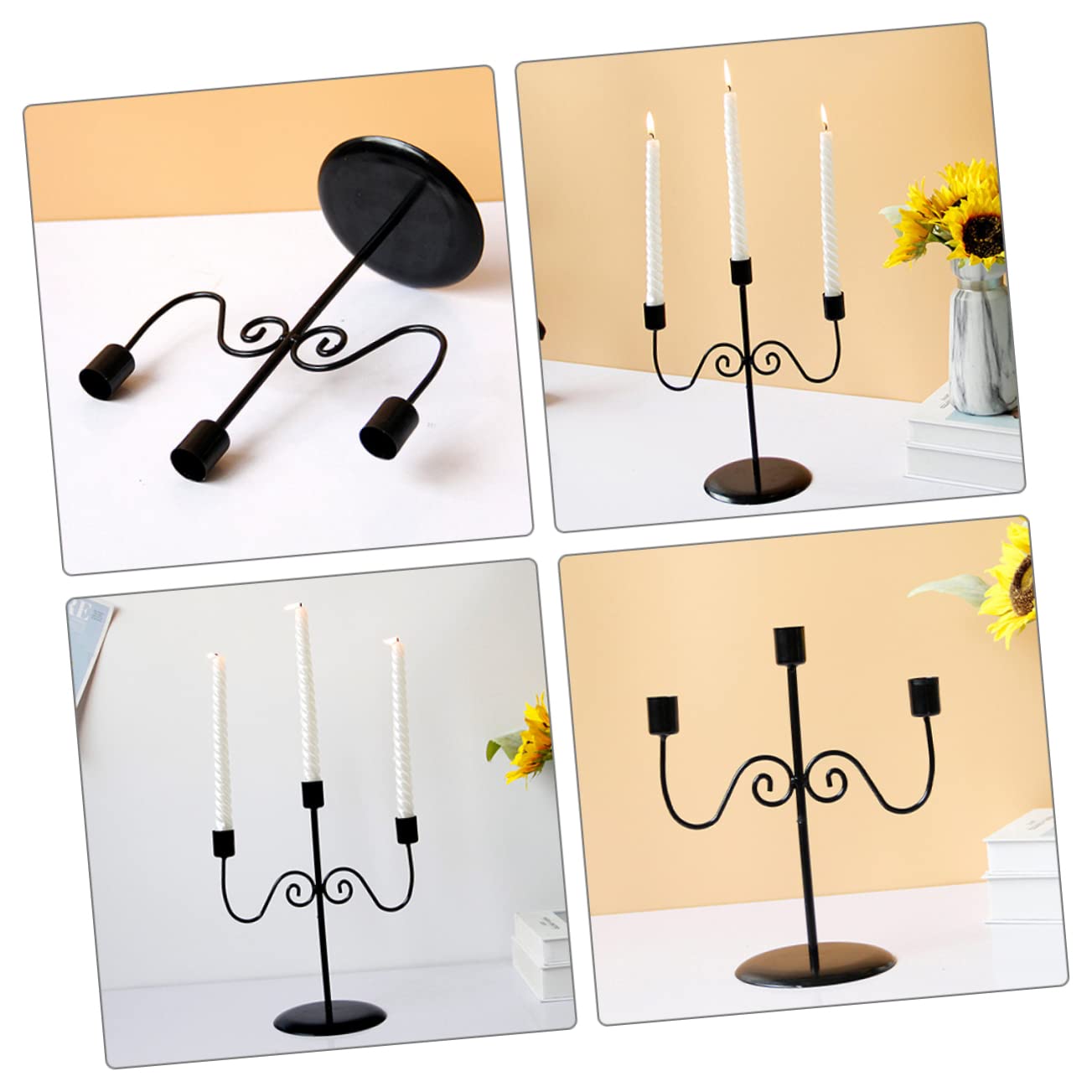 Alipis 5St Leuchter tischläufer Weihnachten rolf zuckowski Weihnachten kerzendochthalter Kerze Teelichthalter Kerzenlicht Kerzenhalter für den Haushalt Vintage Kerzenständer Eisen Black