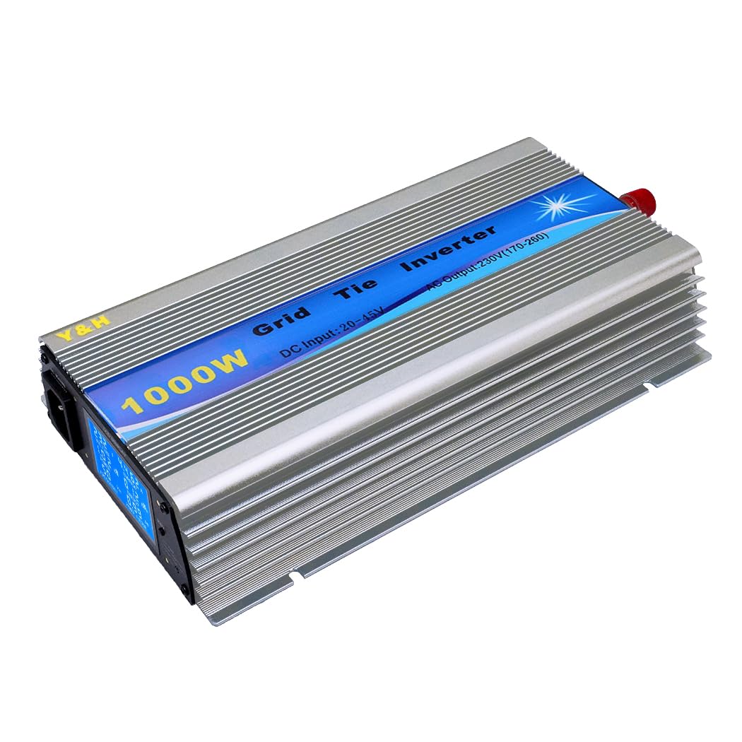 Y&H 1000W Grid Tie Wechselrichter mit AC Digital Display Stackable MPPT Pure Sine Wave DC30-50V Solar Input AC190-260V Output für 24V 30V 36V PV Panel