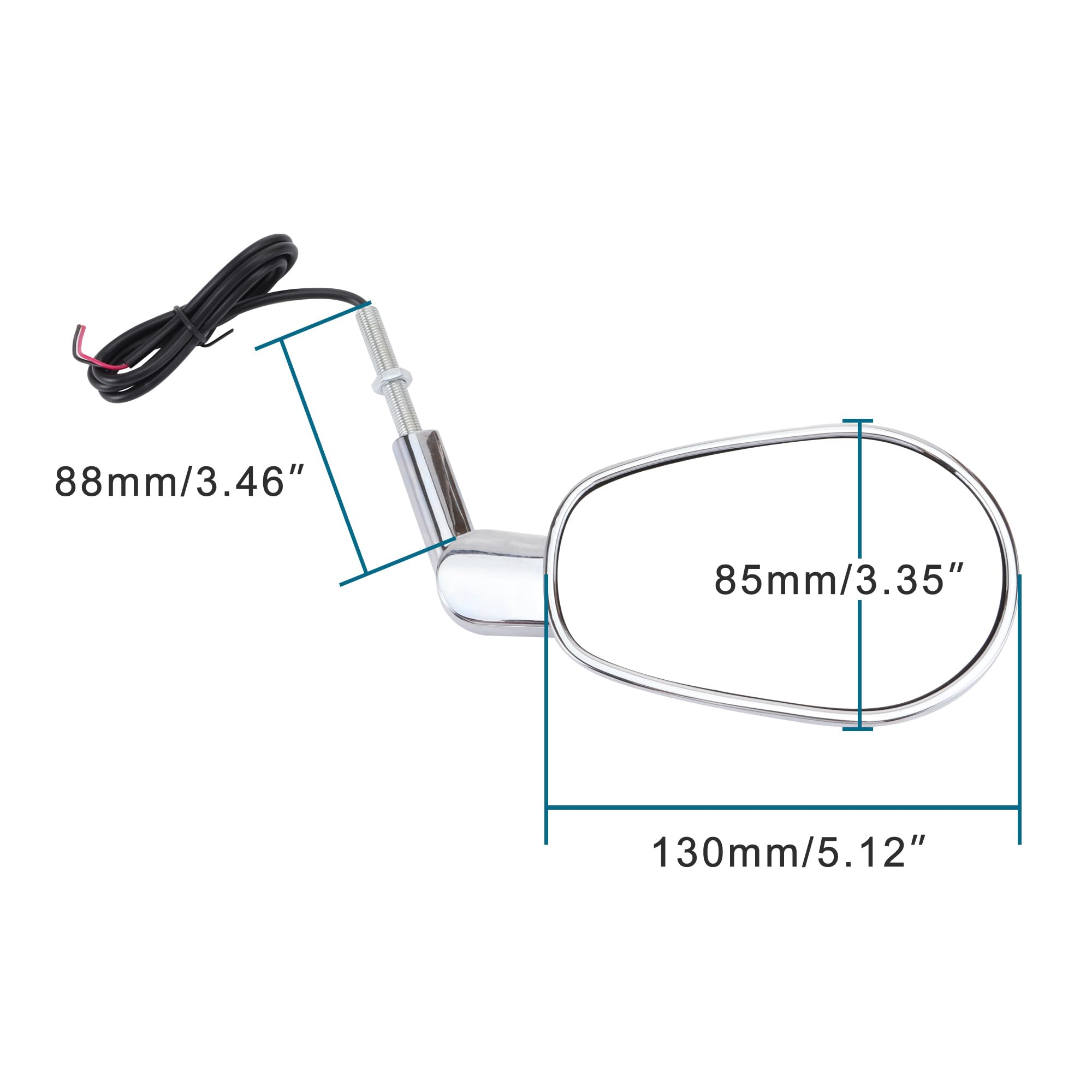 GOOFIT noir 8mm M8 moto rétroviseur avec clignotant LED 360 degrés rotation Remplacement Pour V-ROD vrod kart UTV scooter électrique ATV Quad vrscf 2009-2017