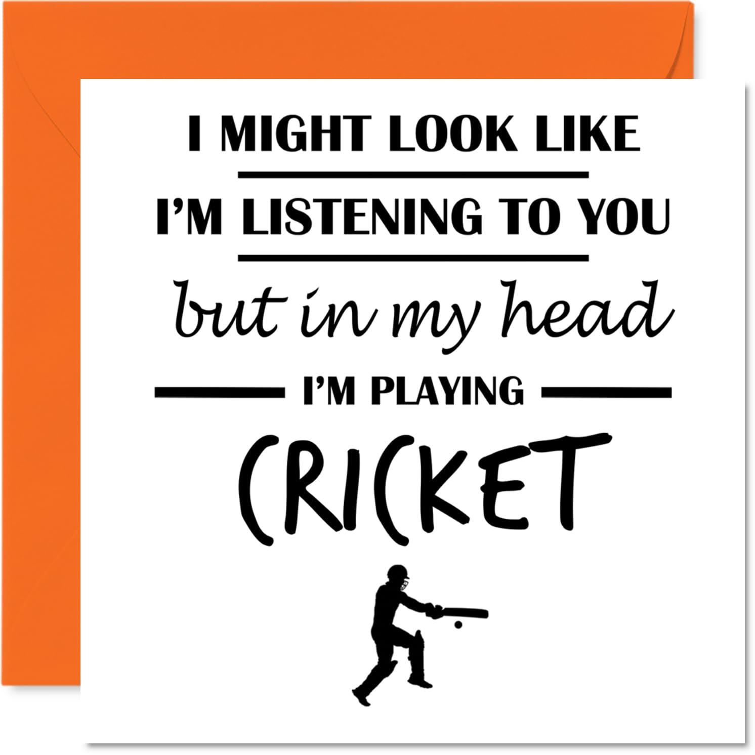 Cricket Birthday Card for Men Women - In my Head - Happy Birthday Card for Wife Grandad Friend Husband, 145mm Bday Greeting Cards