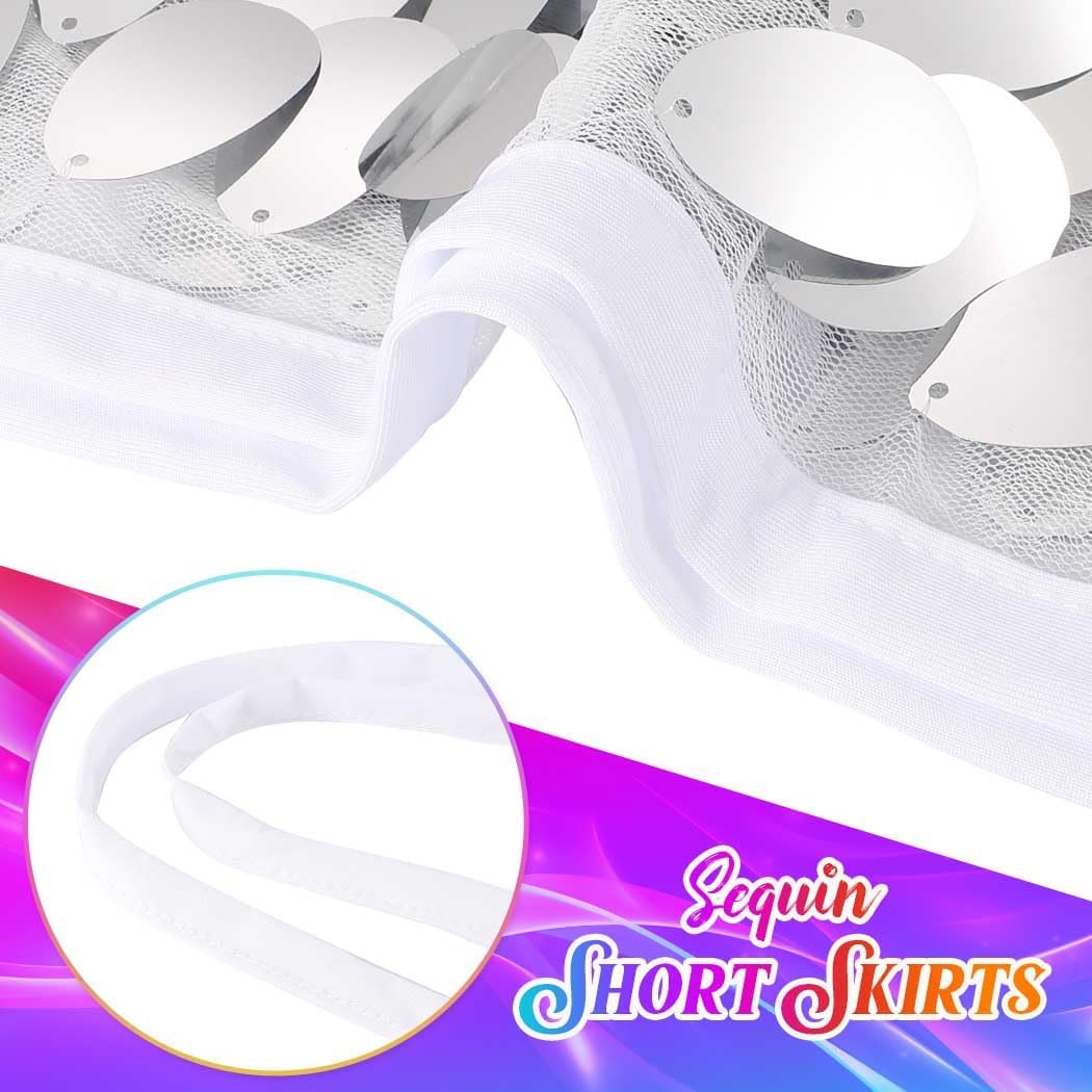 COSYDAYS Sparkly Mermaid Sequin Skirt Red Sequin Short Skirt Belly Dance Wrap Mini Skirts for Women - Image 9