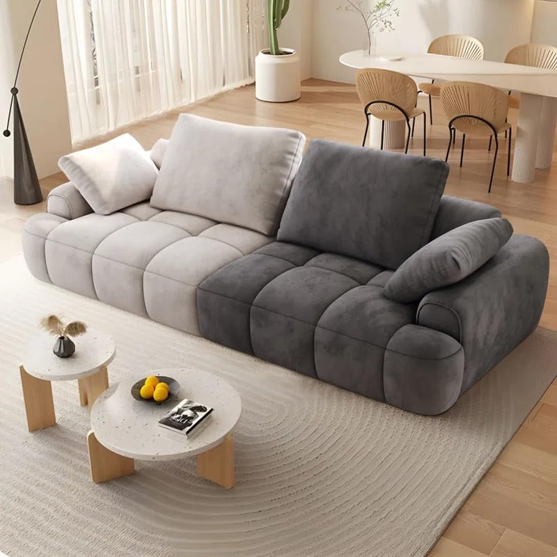 Image of LEGACY OF COMFORT Irmak 85.83'' Upholstered 3 Seater Sofa Three Seater Sofa for Living Room Hotels & Offices (Beige /Grey)