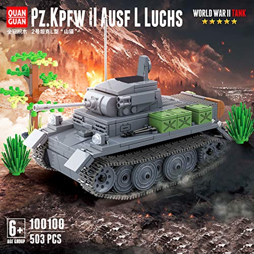 HSQ WW2 Panzer Bausteine Modell Tank Spielzeug, Pz.Kpfw.II AUSF. L Luchs, Technik Panzer Militär Tank Bausatz, Moc… – Bild 4